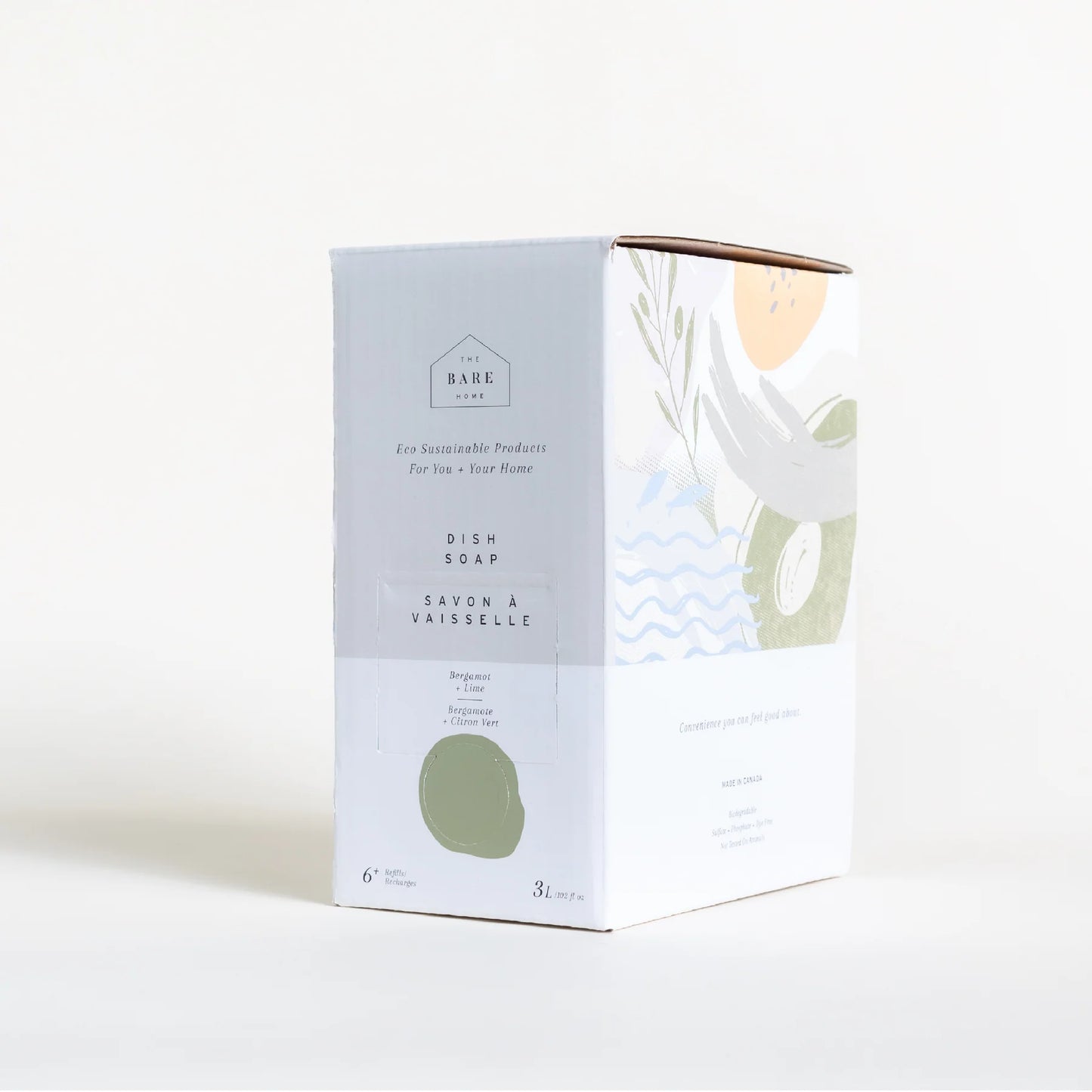 The Bare Home | Bergamot + Lime Dish Soap 3 Litre Refill Box