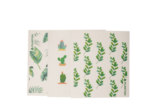 Plantish | Greens 3-Pack Swedish Sponge Cloths