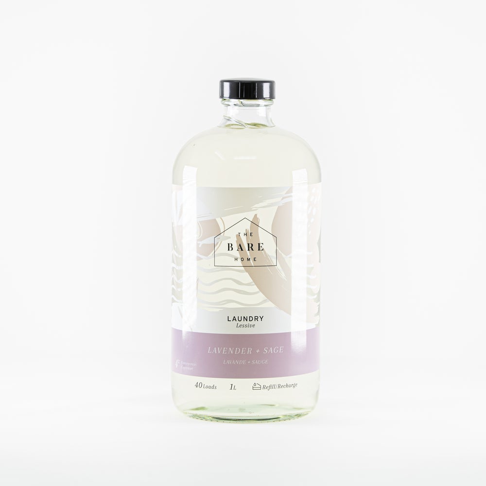 The Bare Home | Lavender + Sage Laundry Detergent in Glass bottle