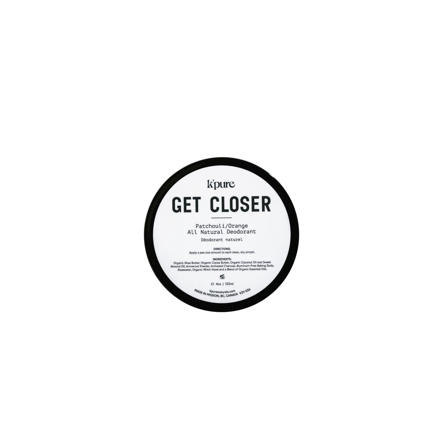 K'pure | Get Closer | All Natural Deodorant Vanilla/Lavender